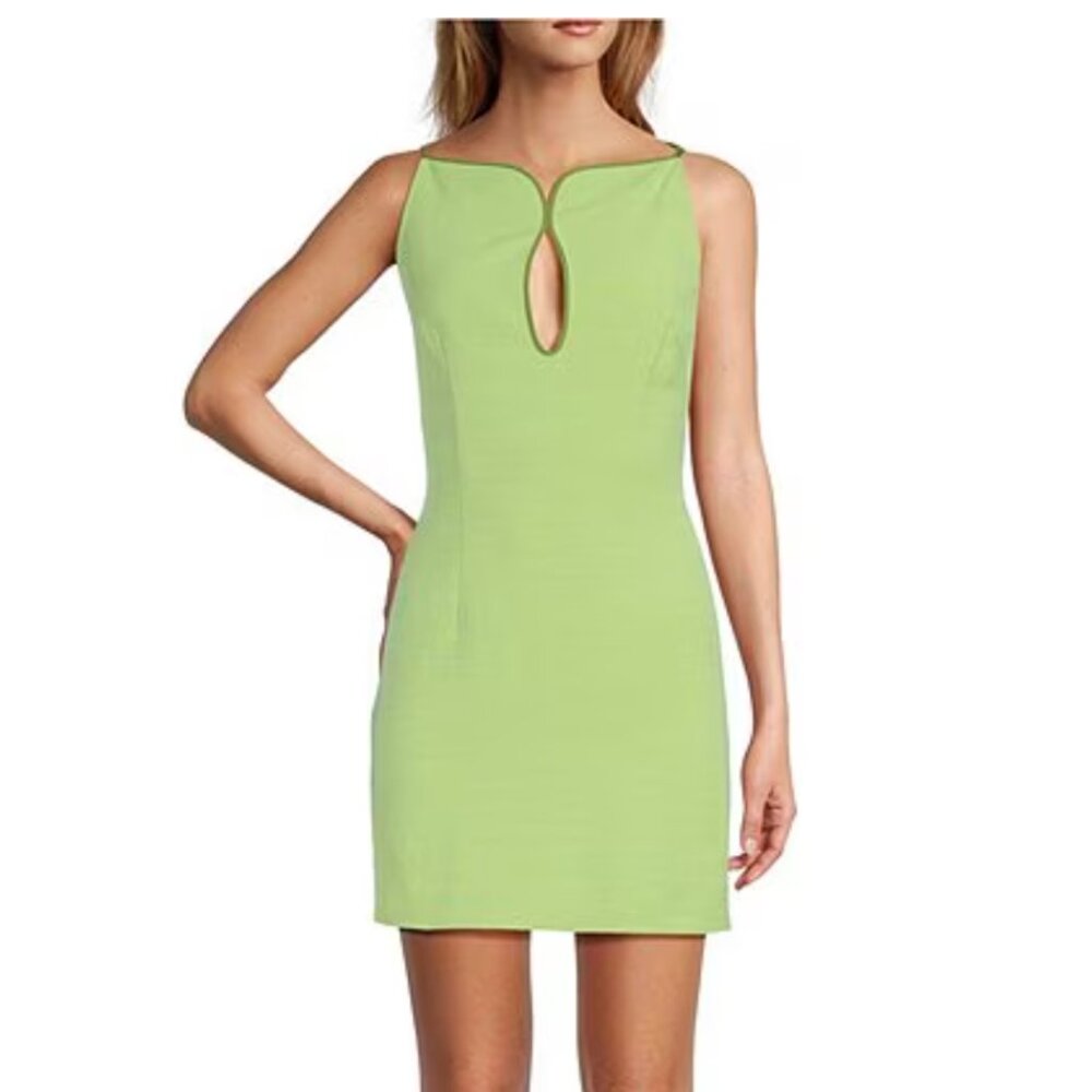 Antonio Melani x M.G. Style | Marin A-Line Boat Keyhole Neck Sleeveless Dress